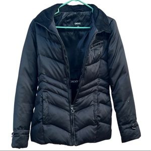 DKNY Down Puffer Jacket Waterfowl Coat Long Winter Coat Long puffer Jacket